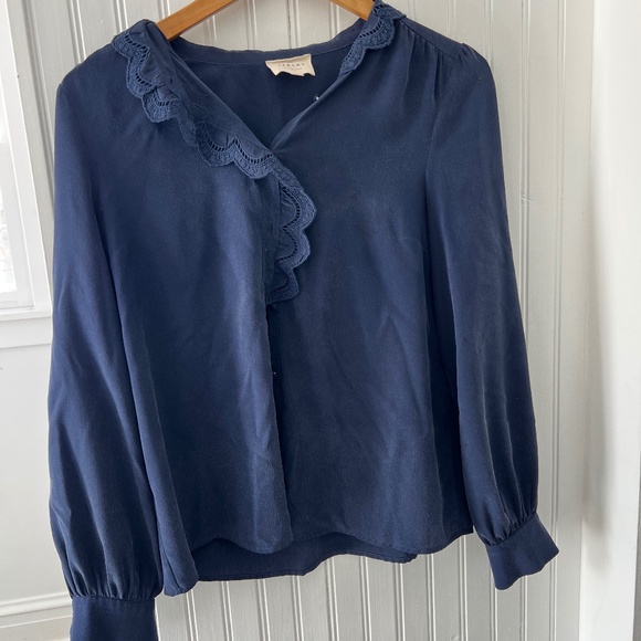 Sezane Tops - Sezane Chloe Blouse Navy Size 38